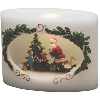 Konstsmide LED Echtwachskerze 14 cm weiß