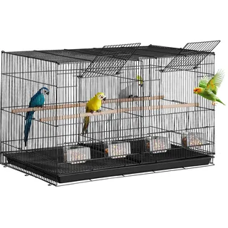 Vevor Vogelkäfig Metallkäfig 76 x 46,5 x 46,5 cm schwarz