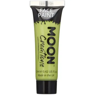 Moon Creations Gesichts- und Körperfarbentuben, gebrauchsfertige Gesichtsfarbe, ohne Flocken, tierversuchsfrei, Gesichtsfarbe, Kostüme, Feste, Halloween für Kinder, Erwachsene (Limettengrün, 12 ml)