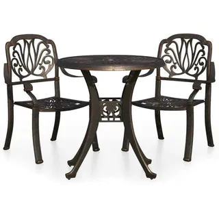 vidaXL 3-tlg. Bistro-Set Aluminiumguss Bronzen - Braun