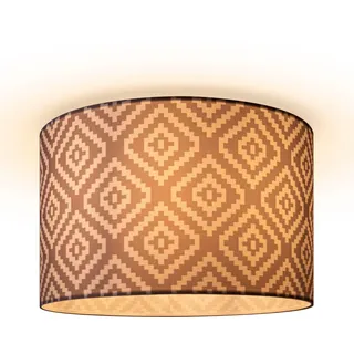 Paco Home Deckenleuchte »Hugo Stella« E27 Stoff Lampenschirm Vintage Wohnzimmerlampe Rund Retro Design Textil, weiß