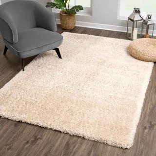 Sanat Porto Hochflorteppich 60 x 110 cm Beige