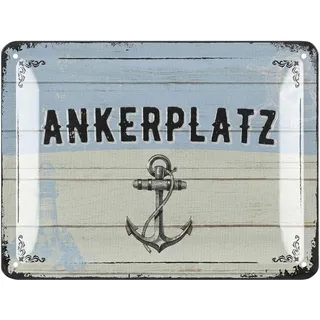 LANOLU Blechschild retro Ankerplatz - maritime Anker Deko für Garten und Küche - Einweihungsgeschenk Wohnung für Freunde und Familie Schild - Einzug Geschenk 15x20 cm