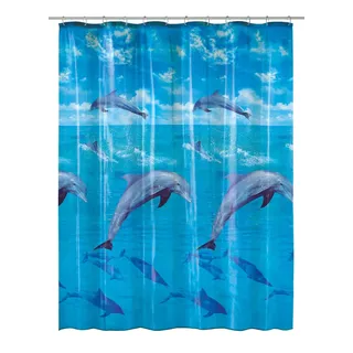 KLEINE WOLKE Duschvorhang Dolphin 180 x 200 cm mehrfarbig