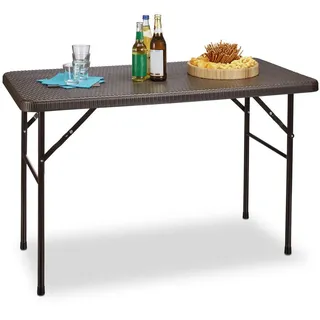 Relaxdays BASTIAN Gartentisch 128 x 122 x 74 cm Braun