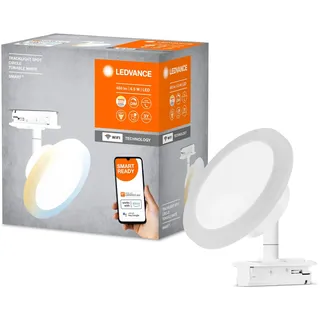 LEDVANCE SMART+ WiFi-Tracklight Schienensystem Leuchtenkopf, weiß, 6,5W, 480lm, ausrichtbarer Leuchtenkopf, regulierbares Weißlicht (3000K-6500K), steuerbar per App, kompatibel mit Amazon, Google etc.