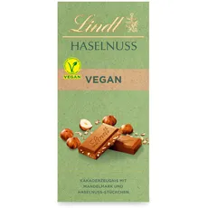 Lindt Schokolade Haselnuss Vegan | 100 g Tafel | Vegane Schokolade mit Kakao, mildem Mandelmark und Haselnuss-Stückchen | Vegan | Schokoladentafel | Schokoladengeschenk