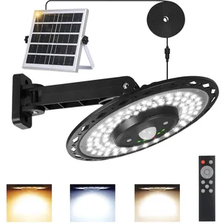 Lixada Solarlampen für Außen,Solar Hängelampe 180LED 4400mAh Battery mit 5M Kabel,IP65 Wasserdicht, Bewegungsmelder,5 Modi,für Innen Außen Garten Camping Hühnerstall Gewächshaus,1 Stk