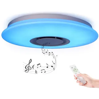 Horevo Ø50cm LED Lampen Deckenlampen 36W Regenbogen Bluetooth Musik Deckenleuchte mit Fernbedienung und APP, 6500K Dimmbare RGB Beleuchtung für Schlafzimmer, Kinderzimmer, Wohnzimmer