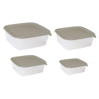 CURVER Frischhaltedose Vorratsbehälter 4er Set beige verschiedene Größen mit Deckel - Beige