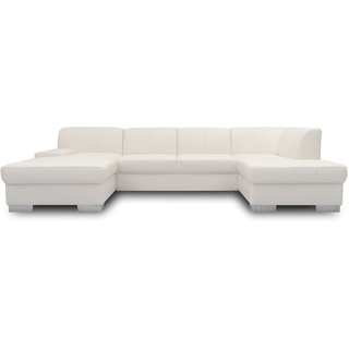 DOMO. collection Wohnlandschaft Star, Leder-Sofa in U-Form, Polstergarnitur, Couch 150 x 304 x 150 cm (BxTxH), in Kunstleder weiß