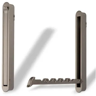 SO-TECH® Moderner Klapphaken Garderobenhaken Kleiderlüfter klappbar Zilly zum Einlassen | 140 x 16/128 mm | Edelstahloptik