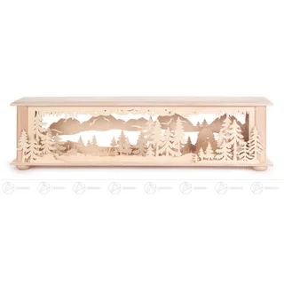 Schwibbogen-Unterbau/Raumleuchte Wald (50x12x10cm) von RATAGS Holzdesign - Naturbelassen
