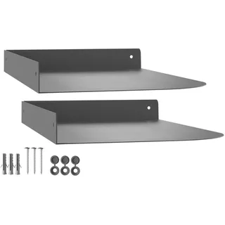 SOTECH 2er Set Design Wandboard HOVER-XIV 300 x 200 x 30 mm anthrazit, Wandmontage, Schwebe-Regal inkl. Befestigungsset, moderne Ablage für Bad Küche oder Wohnzimmer