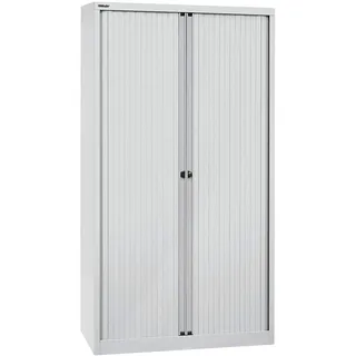 BISLEY Rollladenschrank EuroTambour, 4 Fachböden, 5 OH, Metall, Lg645 Rollladen/Korpus Lichtgrau, 43 x 100 x 198 cm