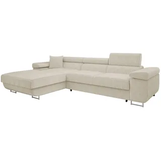 Mirjan24 Eckcouch Cord 5-Sitzer Beige