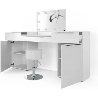Vicco Schminktisch Lilli Weiß 190 cm mit Hocker