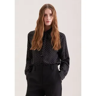 Seidensticker Bluse Gepunktet Schwarz 3XL