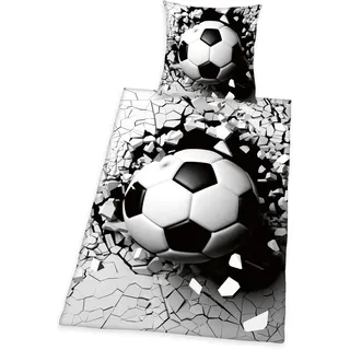 Herding 3D Fußball Grau 140 x 200 cm + 70 x 90 cm