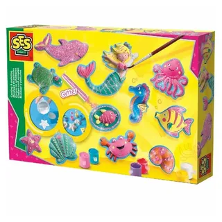 ses creative® Gipsgießen-Set Knete mehrfarbig