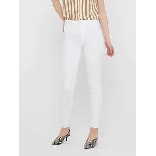 Skinny-fit-Jeans ONLY "ONLROYAL – Stretch-Denim mit hohem Bund für optimalen Sitz", Damen, Gr. XS (34), Länge 32, weiß, Denim/Jeans, Obermaterial: 69% Baumwolle, 29% Polyester, 2% Elasthan, unifarben, Jeans Skinny-fit-Jeans, unifarben, casual, skinny fit, Denim, Eingrifftaschen