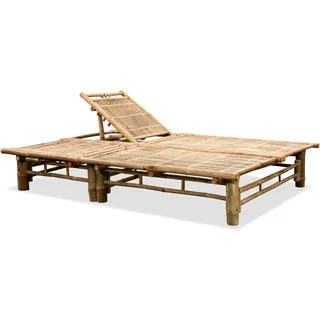 vidaXL Sonnenliege für 2 Personen Bambus - Braun