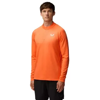 Castore Adapt Aop Halbreißverschluss-sweatshirt - Bright Orange / Mid Grey - M