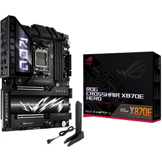 Asus ROG Crosshair X870E Hero AMD X870E AM5 ATX, Advanced AI PC Ready, 18+2+2 Power Stages, DDR5, PCIe® 5.0, 5X M.2, Wi-Fi 7, USB4®, AI Overclocking, Core Flex, PCIe Slot Q-Release Slim