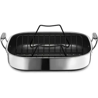 Hexclad Hybrid Non -Stick -Bratpfanne mit Rack, Geschirrspüler und ofenfreundlich, kompatibel mit allen Kochfeldplätzen