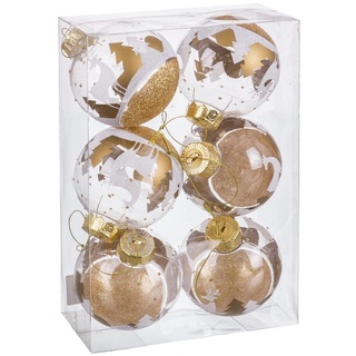 BigBuy Christmas Weihnachtskugeln Gold Kunststoff 8 cm (6 Stück)