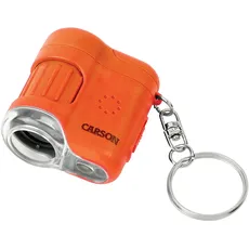 Carson MicroMini 20x LED Taschenmikroskop mit UV-Licht und Taschenlampenfunktion, Lava Orange (MM-280O)