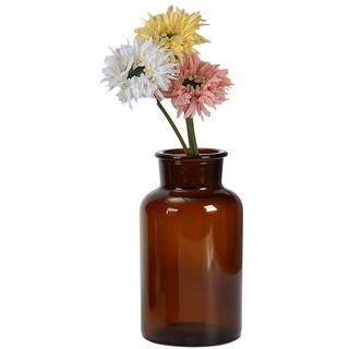 1Stück 500ml bernsteinfarbene Glasvase Knospenvasen Apothekergläser dekorative Glasflaschen Vintage-Stil kleine Blumenvasen mit kreativem Seil-Design für Heimdekoration Tischdekoration Hochzeit Party