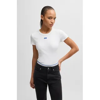 HUGO BOSS HUGO Blue T-Shirt »Easy Tee« mit HUGO Aufnäher, weiß
