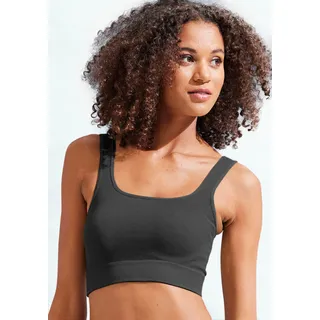 LASCANA Crop-Top Seamless Top mit Rippstruktur, schwarz