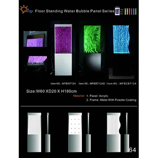 Designer Trennwand Luxus Wände Wassser Säulen Waterwall Trennwände 60x180cm xxl - Transparent