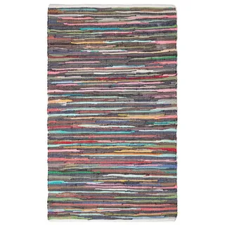 Homescapes Flickenteppich bunt gestreift 120/180 cm , Textil , Gestreift , Rechteckig , 120x180 cm , Teppiche und Böden, Teppiche