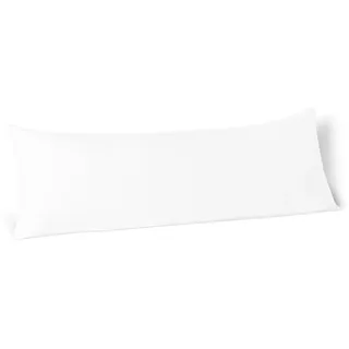 Amazon Basics Seitenschläferkissen Hypoallergenes Mikrofaser Ganzkörperkissen für Schwangerschaft, Rücken- & Nackenstütze, 50 x 135 cm, Weiß