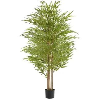 Tectake Künstlicher-Bambusbaum, Grün, Kunststoff, 180 cm Dekoration, Blumen - Zubehör, Kunstpflanzen