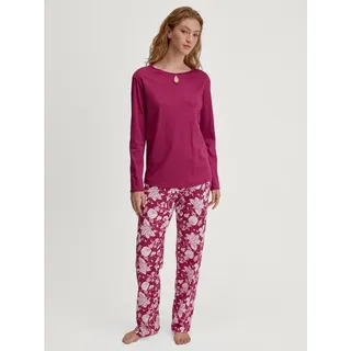 CALIDA Sweet Dreams Pyjama, lang, Damen, aus 100% Baumwolle, Hose mit stoffbezogenem Gummibund
