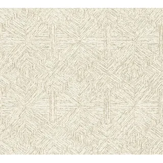 Vliestapete Geometrisch Design Glänzend Strukturiert Weiß Gold FSC®