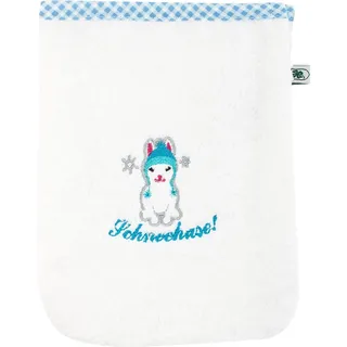 ADELHEID Schneehase Waschhandschuh 16 x 21 cm weiß