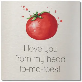 Wandbild Love Tomatoes Küchen-Deko Edelstahl Optik gebürstet - 20 x 20 cm - Tomate Aluverbundschild Wanddekoration zum Aufhängen - Einzug - dv_1130