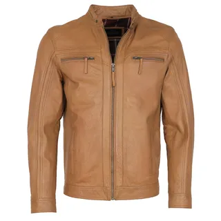 Bikerjacke JCC "Lederjacke EL101", Herren, Gr. 48, braun (camel), Obermaterial: 100% Schafsleder sheepskin. Futter: 100% Polyester PES., Jacken Bikerjacke