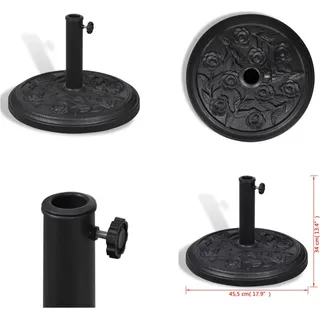 rund Schirmfuss Sonnenschirmständer - Sonnenschirmständer - Schirmfuss - Ständer - Basis - Schwarz