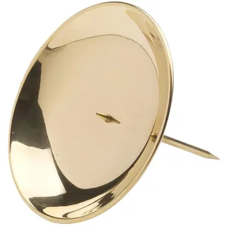 NKlaus Adventskranz Kerzenhalter mit Dorn Ø10cm Messing Gold Glanz poliert Dekoration Oberfläche glatt 10660