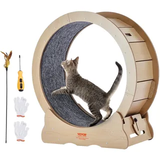 Vevor Katzenlaufrad, 750 mm, Katzenlaufband für den Innenbereich, mit abnehmbarem Laufband, Katzen-Teaser zum Laufen, Gehen, Training, Laufrad Katzen, geeignet für die meisten Katzen bis zu 3,6 kg