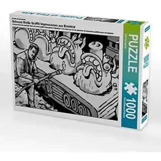 CALVENDO Puzzle EIN Motiv aus dem Kalender Schwarz Weiße Graffiti Impressionen aus Bielefeld 1000 Teile Puzzle quer | Lege-Größe cm Foto-Puzzle für glückliche Stunden