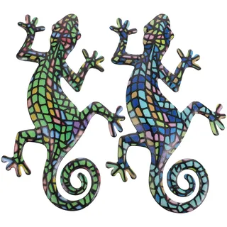 Yardwe Gecko Wanddeko Metall Skulptur 8.66X5.12 Zoll – Wandgecko Deko Für Wohnzimmer Schlafzimmer Garten Und Terrasse – Leicht Aufzuhängen Umweltfreundliches Material Charmantes Design