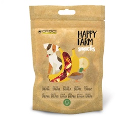 Croci Happy Farm – Kausnack für Hunde, natürlicher Hundesnack, mit Gemüse, Ente und Banane, 80 GR