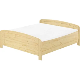 Erst-Holz Seniorenbett extra hoch Doppelbett Holzbett Massivholz Kiefer Zubehör wählbar V-60.44-18Rollrost und Matratze inkl. - Naturbelassen